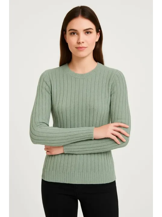 Erkek Bisiklet Yuvarlak Yaka Triko Kazak Pamuklu Kalın Fitilli Dokuma, Regular Fit Uzun Kollu Kışlık Model - Mint Yeşili Erkek Bisiklet Yuvarlak Yaka Triko Kazak Pamuklu Kalın Fitilli Dokuma, Regular Fit Uzun Kollu Kışlık Model - Mint Yeşili