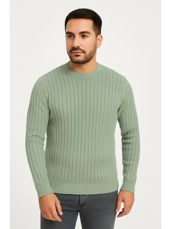 Erkek Bisiklet Yuvarlak Yaka Triko Kazak Pamuklu Kalın Fitilli Dokuma, Regular Fit Uzun Kollu Kışlık Model - Mint Yeşili Erkek Bisiklet Yuvarlak Yaka Triko Kazak Pamuklu Kalın Fitilli Dokuma, Regular Fit Uzun Kollu Kışlık Model - Mint Yeşili