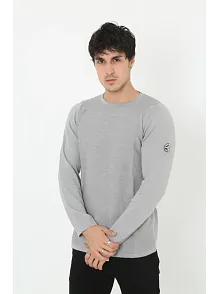 Erkek Biskilet Yaka Kolu Armalı - Gri