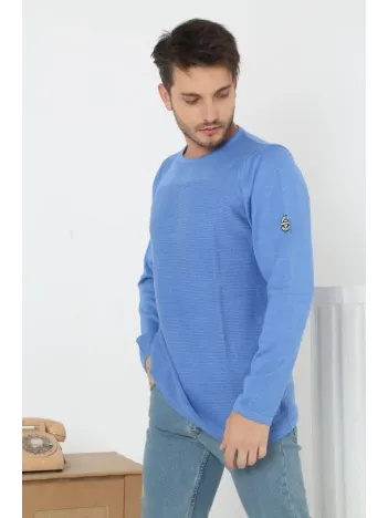 Erkek Biskilet Yaka Kolu Armalı - Mavi