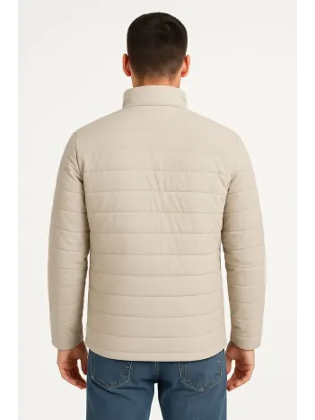 Erkek Bomber Mont Ceket – Su İtici Kumaş, Kapitone Astarlı, Fermuarlı, Kışlık - Bej Erkek Bomber Mont Ceket – Su İtici Kumaş, Kapitone Astarlı, Fermuarlı, Kışlık - Bej