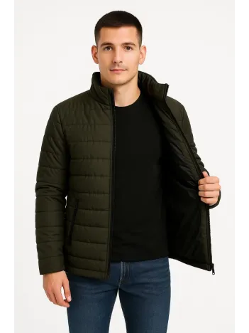 Erkek Bomber Mont Ceket – Su İtici Kumaş, Kapitone Astarlı, Fermuarlı, Kışlık - Haki Erkek Bomber Mont Ceket – Su İtici Kumaş, Kapitone Astarlı, Fermuarlı, Kışlık - Haki