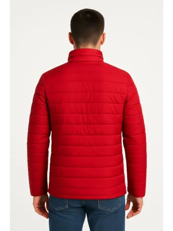 Erkek Bomber Mont Ceket – Su İtici Kumaş, Kapitone Astarlı, Fermuarlı, Kışlık - Kırmızı Erkek Bomber Mont Ceket – Su İtici Kumaş, Kapitone Astarlı, Fermuarlı, Kışlık - Kırmızı