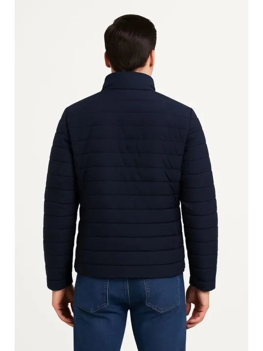 Erkek Bomber Mont Ceket – Su İtici Kumaş, Kapitone Astarlı, Fermuarlı, Kışlık - Lacivert Erkek Bomber Mont Ceket – Su İtici Kumaş, Kapitone Astarlı, Fermuarlı, Kışlık - Lacivert