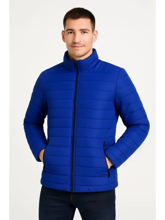 Erkek Bomber Mont Ceket – Su İtici Kumaş, Kapitone Astarlı, Fermuarlı, Kışlık - Saks Mavisi Erkek Bomber Mont Ceket – Su İtici Kumaş, Kapitone Astarlı, Fermuarlı, Kışlık - Saks Mavisi