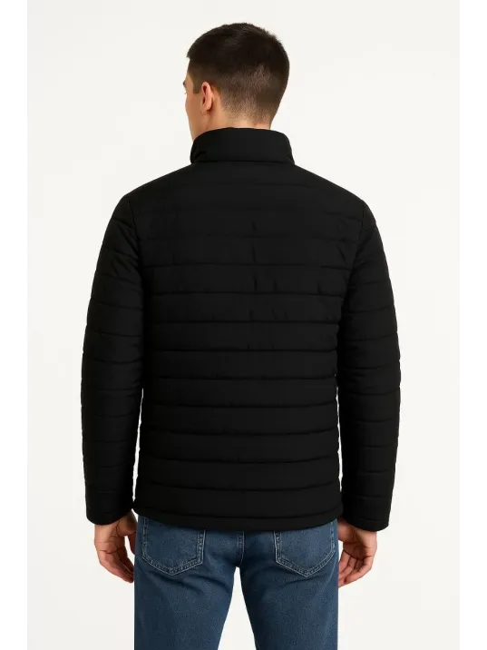 Erkek Bomber Mont Ceket – Su İtici Kumaş, Kapitone Astarlı, Fermuarlı, Kışlık - Siyah Erkek Bomber Mont Ceket – Su İtici Kumaş, Kapitone Astarlı, Fermuarlı, Kışlık - Siyah