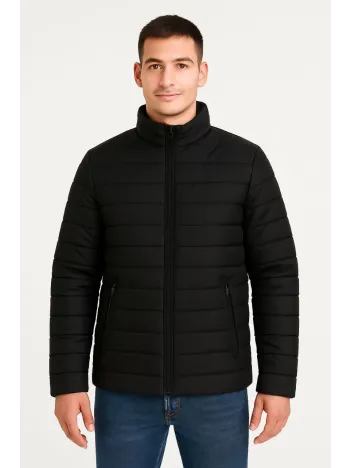 Erkek Bomber Mont Ceket – Su İtici Kumaş, Kapitone Astarlı, Fermuarlı, Kışlık - Siyah Erkek Bomber Mont Ceket – Su İtici Kumaş, Kapitone Astarlı, Fermuarlı, Kışlık - Siyah