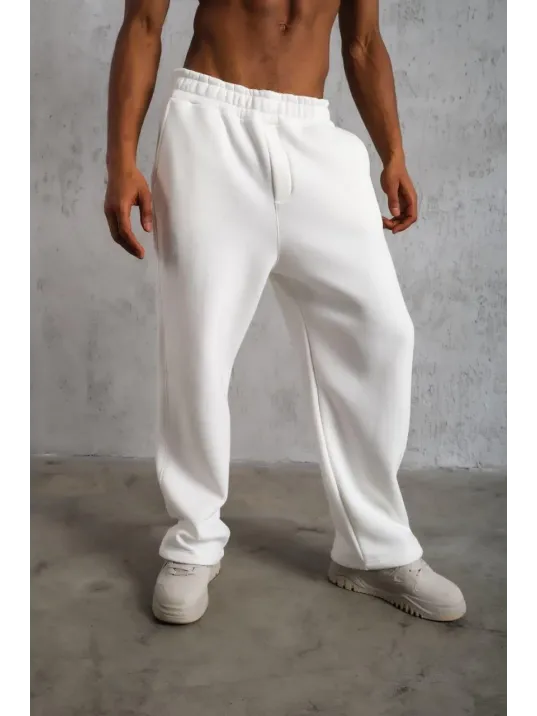 Erkek Baggy Alt Eşofman - Beyaz Erkek Baggy Alt Eşofman - Beyaz