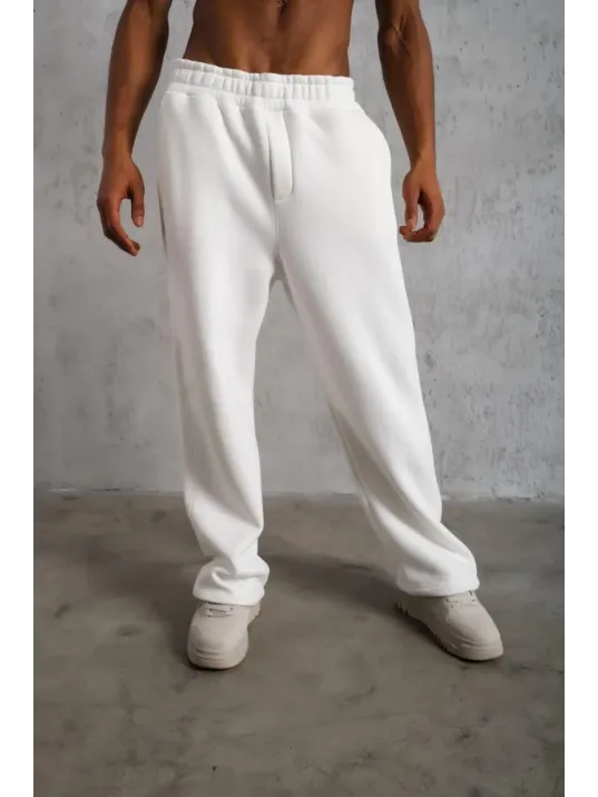 Erkek Baggy Alt Eşofman - Beyaz Erkek Baggy Alt Eşofman - Beyaz