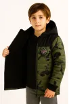Erkek Çocuk Kamuflaj Desenli Mont İçi Sıcak Tutan Pelüş Astarlı, Kapüşonlu, Fermuarlı Kışlık Su İtici Şişme Mont - Haki Erkek Çocuk Kamuflaj Desenli Mont İçi Sıcak Tutan Pelüş Astarlı, Kapüşonlu, Fermuarlı Kışlık Su İtici Şişme Mont - Haki