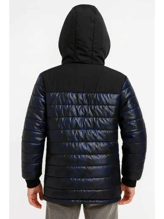 Erkek Çocuk Kamuflaj Desenli Mont İçi Sıcak Tutan Pelüş Astarlı, Kapüşonlu, Fermuarlı Kışlık Su İtici Şişme Mont - Lacivert Erkek Çocuk Kamuflaj Desenli Mont İçi Sıcak Tutan Pelüş Astarlı, Kapüşonlu, Fermuarlı Kışlık Su İtici Şişme Mont - Lacivert