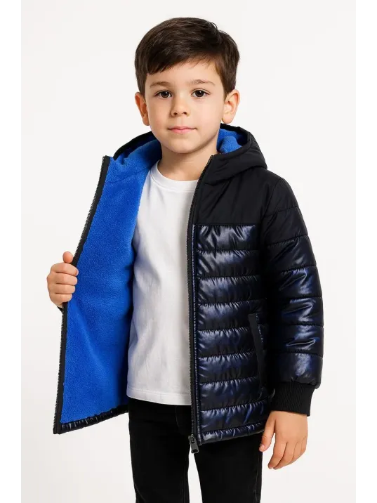 Erkek Çocuk Kamuflaj Desenli Mont İçi Sıcak Tutan Pelüş Astarlı, Kapüşonlu, Fermuarlı Kışlık Su İtici Şişme Mont - Lacivert Erkek Çocuk Kamuflaj Desenli Mont İçi Sıcak Tutan Pelüş Astarlı, Kapüşonlu, Fermuarlı Kışlık Su İtici Şişme Mont - Lacivert