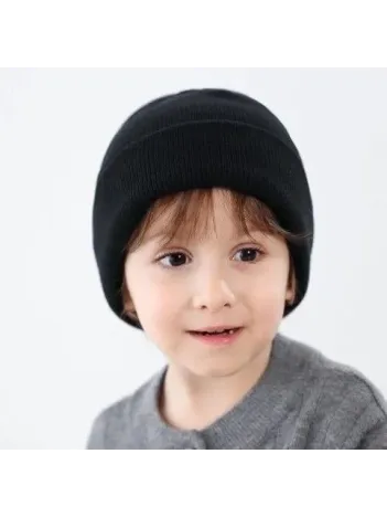 Erkek Çocuk Katlamalı Basic Bere - Siyah Erkek Çocuk Katlamalı Basic Bere - Siyah