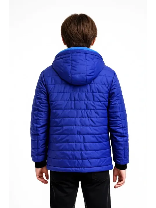 Erkek Çocuk Mont İçi Pelüş Kürk Astarlı, Kapüşonlu Fermuarlı Kışlık Şişme Sıcak Tutucu Mont - Saks Mavisi Erkek Çocuk Mont İçi Pelüş Kürk Astarlı, Kapüşonlu Fermuarlı Kışlık Şişme Sıcak Tutucu Mont - Saks Mavisi