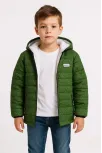 Erkek Çocuk Yeşil Desenli Mont İçi Sıcak Tutucu Pelüş Astarlı, Kapüşonlu Fermuarlı Su İtici Kışlık Şişme Mont- Haki Erkek Çocuk Yeşil Desenli Mont İçi Sıcak Tutucu Pelüş Astarlı, Kapüşonlu Fermuarlı Su İtici Kışlık Şişme Mont- Haki