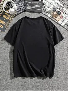 Erkek Dağ Grafikli Tişört, Yaz İçin Büyük Beden Rahat T-shirt - Siyah