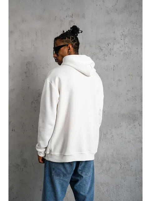 Erkek Dankes Baskılı Kapüşonlu Sweat - Beyaz