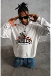 Erkek Dankes Baskılı Kapüşonlu Sweat - Beyaz