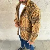 Erkek Desenli Düğmeli Polar Gömlek – Hardal Paisley Desen Yakalı, Uzun Kollu, Oversize Rahat Kalıp - Sarı Erkek Desenli Düğmeli Polar Gömlek – Hardal Paisley Desen Yakalı, Uzun Kollu, Oversize Rahat Kalıp - Sarı