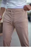 Erkek Diagonel Mikro Dokulu Cepli Beli Lastilki Pantolon - Kahverengi Erkek Diagonel Mikro Dokulu Cepli Beli Lastilki Pantolon - Kahverengi