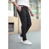 Erkek Diagonel Mikro dokulu Cepli Beli Lastilki Pantolon - Siyah Erkek Diagonel Mikro dokulu Cepli Beli Lastilki Pantolon - Siyah