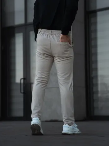 Erkek Diagonel Mikro dokulu Cepli Pantolon - Bej Erkek Diagonel Mikro dokulu Cepli Pantolon - Bej