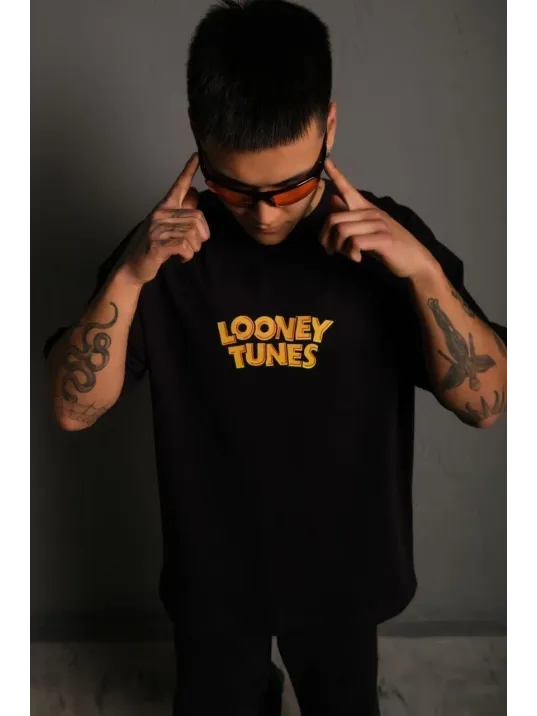 Erkek Dijital Baskılı T-Shirt - Siyah Erkek Dijital Baskılı T-Shirt - Siyah