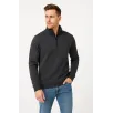 Erkek Dik Yaka Sweatshirt Dik Yaka Yarım Fermuarlı 3 İplik Şardonlu Pamuk Kumaş - Antrasit Erkek Dik Yaka Sweatshirt Dik Yaka Yarım Fermuarlı 3 İplik Şardonlu Pamuk Kumaş - Antrasit
