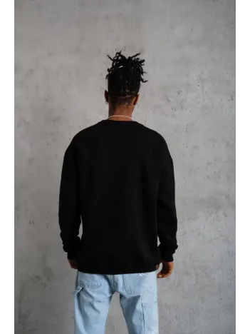 Erkek Düz Bisiklet Yaka Sweat - Siyah Erkek Düz Bisiklet Yaka Sweat - Siyah