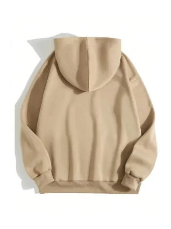 Erkek Düz Kapüşonlu Sweat - Bej Erkek Düz Kapüşonlu Sweat - Bej
