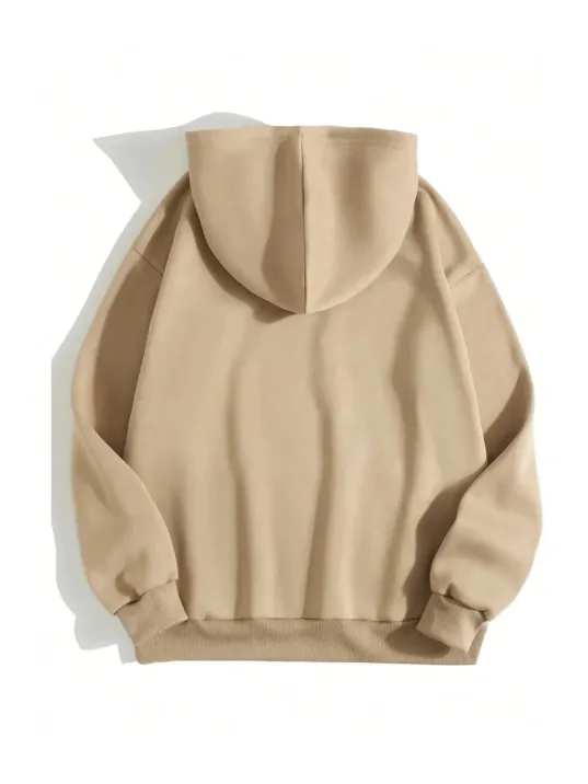 Erkek Düz Kapüşonlu Sweat - Bej Erkek Düz Kapüşonlu Sweat - Bej