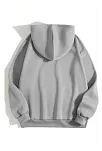 Erkek Düz Kapüşonlu Sweat - Boyalı Gri