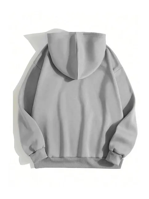 Erkek Düz Kapüşonlu Sweat - Boyalı Gri