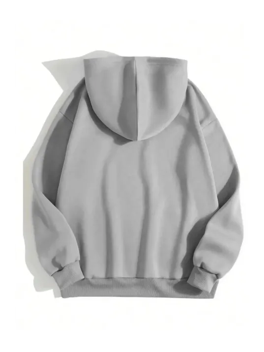 Erkek Düz Kapüşonlu Sweat - Boyalı Gri Erkek Düz Kapüşonlu Sweat - Boyalı Gri