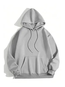 Erkek Düz Kapüşonlu Sweat - Boyalı Gri
