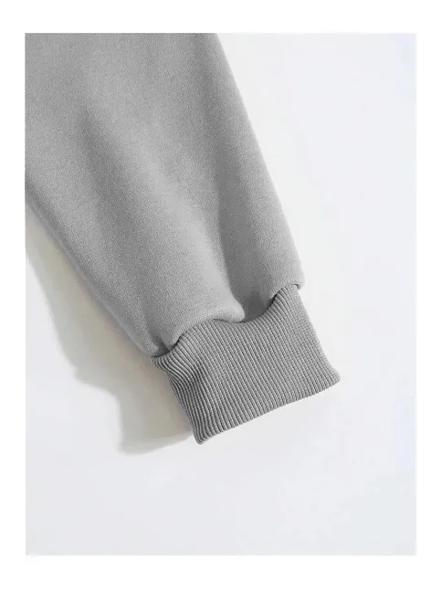 Erkek Düz Kapüşonlu Sweat - Boyalı Gri
