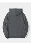 Erkek Düz Kapüşonlu Sweat - Füme