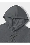 Erkek Düz Kapüşonlu Sweat - Füme
