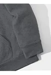 Erkek Düz Kapüşonlu Sweat - Füme