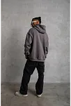 Erkek Düz Kapüşonlu Sweat - Gri