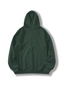 Erkek Düz Kapüşonlu Sweat - Koyu Yeşil