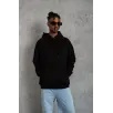 Erkek Düz Kapüşonlu Sweat - Siyah Erkek Düz Kapüşonlu Sweat - Siyah