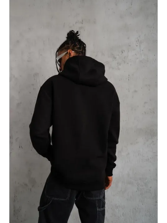 Erkek Düz Kapüşonlu Sweat - Siyah Erkek Düz Kapüşonlu Sweat - Siyah