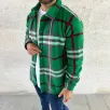 Erkek Ekose Desenli Düğmeli Polar Yakalı Uzun Kollu Gömlek Oversize Rahat Kalıp - Yeşil Erkek Ekose Desenli Düğmeli Polar Yakalı Uzun Kollu Gömlek Oversize Rahat Kalıp - Yeşil