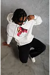 Erkek Eldiven Baskılı Kapüşonlu Sweat - Beyaz