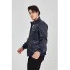 Erkek Fermuarlı İçten Elyaf Ve Astarlı Suni Deri Ceket - Lacivert Erkek Fermuarlı İçten Elyaf Ve Astarlı Suni Deri Ceket - Lacivert