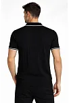 Erkek Fermuarlı Yaka Fitilli Triko Kısa Kollu Regular Fit Tişört T-shirt - Siyah Erkek Fermuarlı Yaka Fitilli Triko Kısa Kollu Regular Fit Tişört T-shirt - Siyah