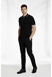 Erkek Fermuarlı Yaka Fitilli Triko Kısa Kollu Regular Fit Tişört T-shirt - Siyah Erkek Fermuarlı Yaka Fitilli Triko Kısa Kollu Regular Fit Tişört T-shirt - Siyah