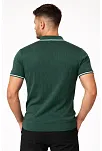 Erkek Fermuarlı Yaka Fitilli Triko Kısa Kollu Regular Fit Tişört T-shirt - Yeşil Erkek Fermuarlı Yaka Fitilli Triko Kısa Kollu Regular Fit Tişört T-shirt - Yeşil