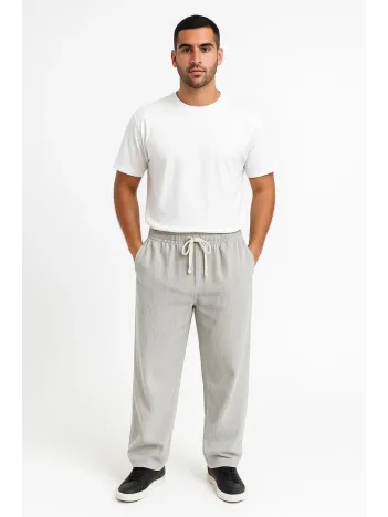 Erkek Fitilli Kadife Cepli Buggy Pantolon Oversize Rahat Kalıp - Gri